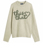 thisisneverthat Men's Heart Logo Knit Jumper in Sand