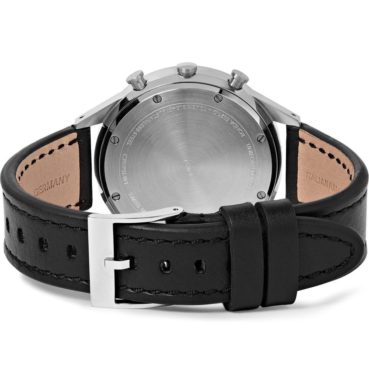 Uniform Wares - C39 Stainless Steel and Leather Watch - Silver