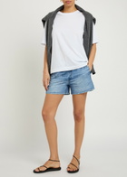 Rag & Bone Denim Print Terry Shorts Blue