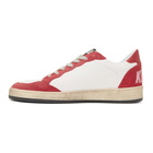 Golden Goose White and Red Ball Star Sneakers