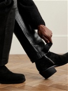 Fear of God - Slim-Fit Straight-Leg Full-Grain Leather Drawstring Trousers - Black