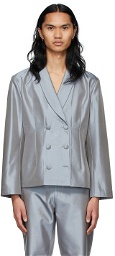 ERL SSENSE Exclusive Grey Silk Blazer