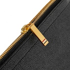 Thom Browne Men's Large Zip Laptop Holder in Black Pebble Grain