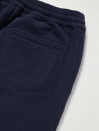 Brunello Cucinelli - Tapered Pleated Cotton-Jersey Sweatpants - Blue