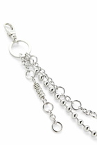 Diesel Layered chain charm with heart and Diesel pendant - Charms and Keyrings Womens in Silver
