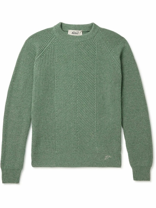 Photo: Valstar - Slim-Fit Ribbed Cashmere Sweater - Green