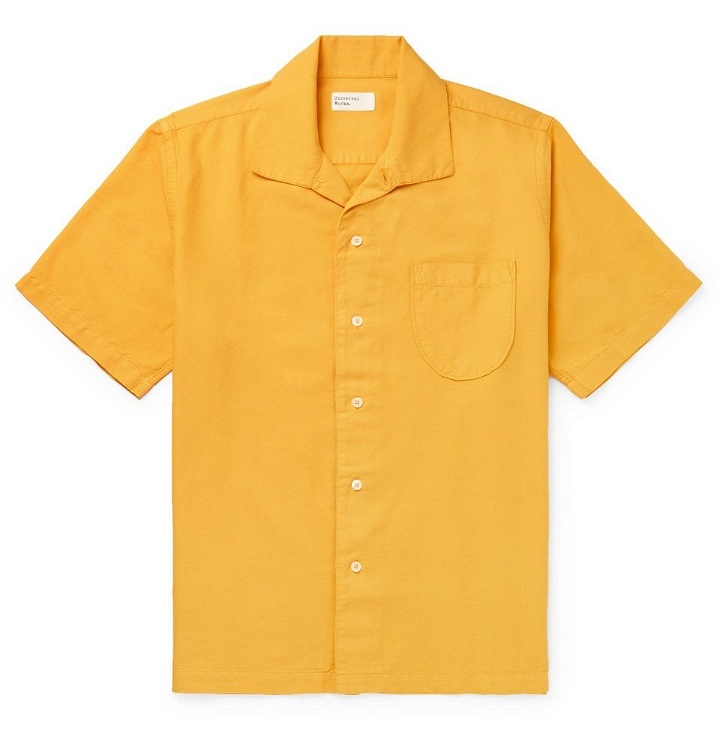 Photo: Universal Works - Camp-Collar Cotton Oxford Shirt - Yellow