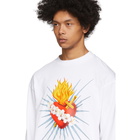 Palm Angels White Sacred Heart Long Sleeve T-Shirt