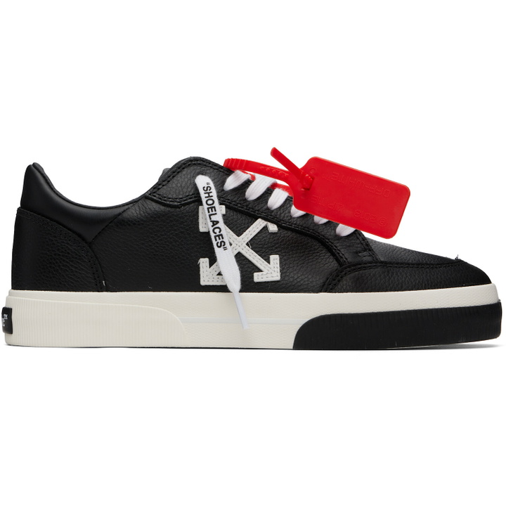 Photo: Off-White Black Vulcanized Low Calf Sneakers