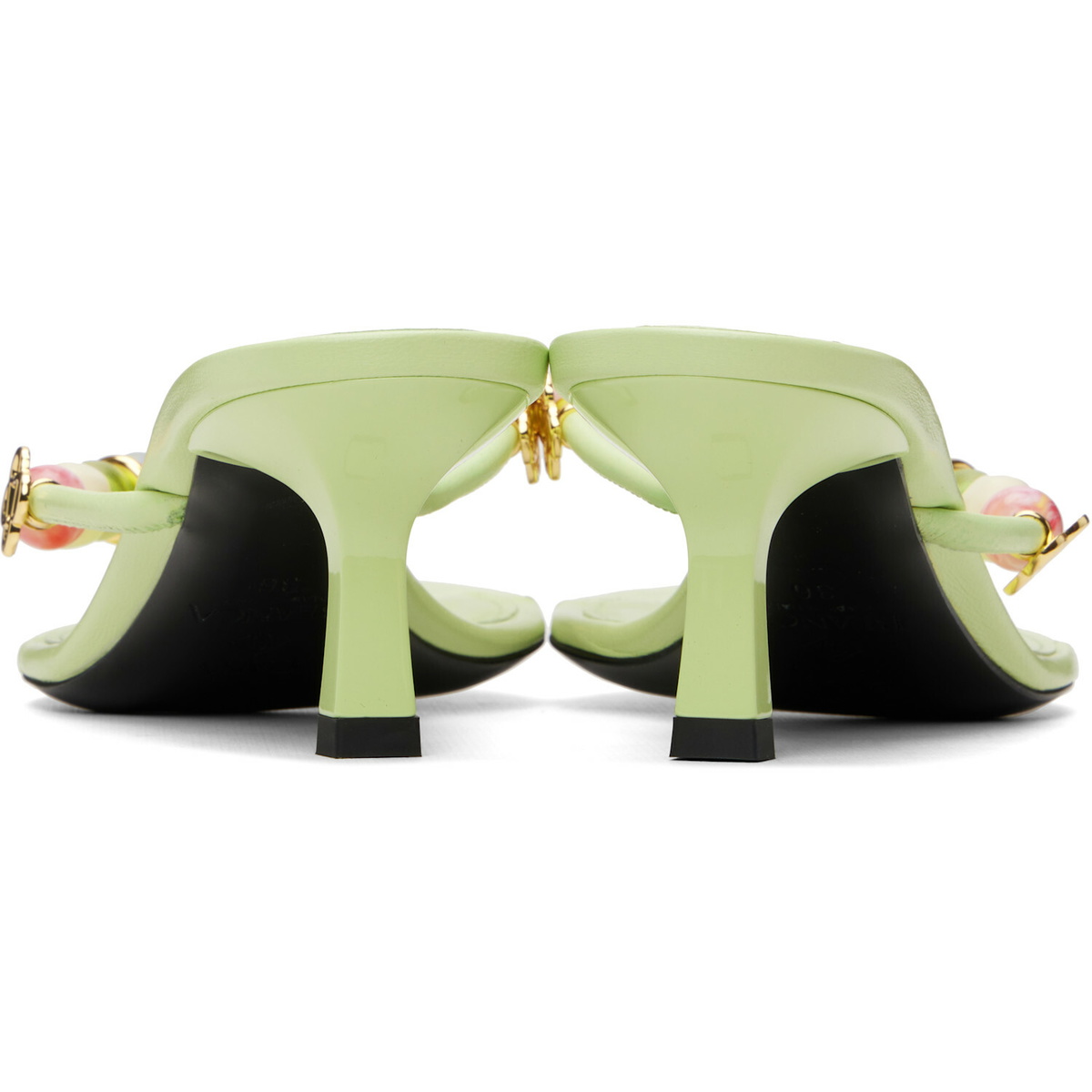 Casablanca Green Beaded Heeled Sandals