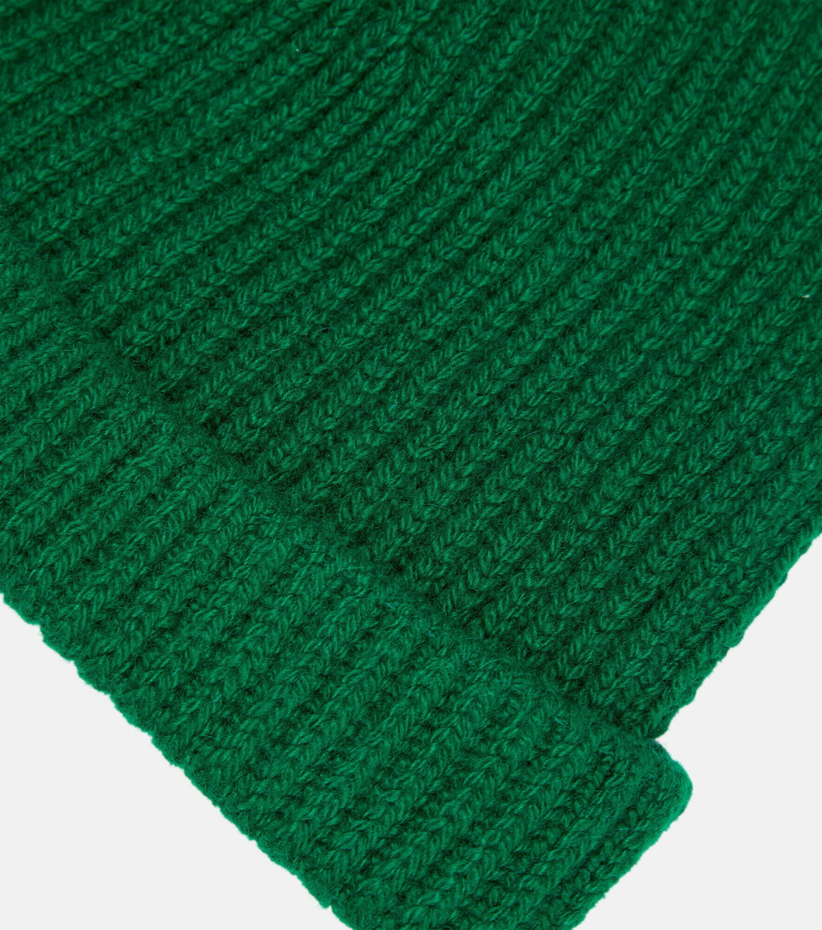 Cashmere Mix Red Ribbed Beanie