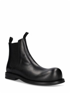 MARTINE ROSE - Bulb-toe Leather Chelsea Boots