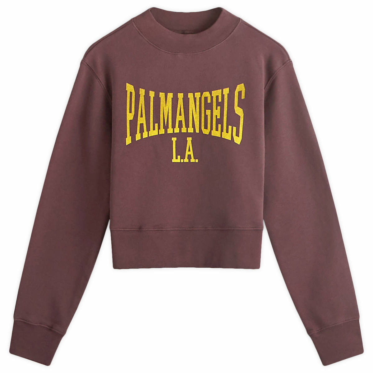 Palm Angels Women's College Fitted Crew Sweat in Plum/Yellow