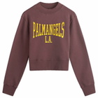 Palm Angels Women's College Fitted Crew Sweat in Plum/Yellow