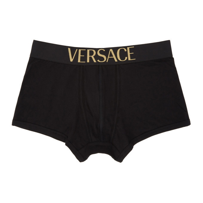 Photo: Versace Underwear Black Low-Rise Boxer Briefs
