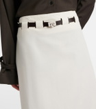 Ferragamo Belted cotton and silk miniskirt