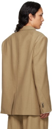 Recto Khaki Single-Breasted Suit Blazer