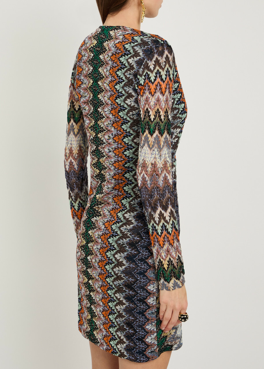 Missoni Patterned Fine-knit Mini Dress Multicoloured