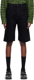 Eckhaus Latta Black Denim Shorts