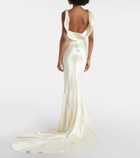 Danielle Frankel Bridal Chiara draped silk and wool gown