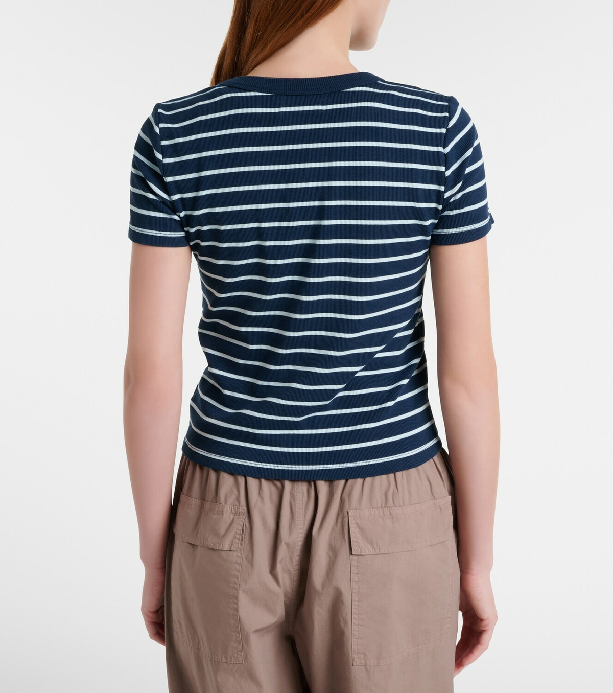 Velvet Brenda striped cotton-blend T-shirt