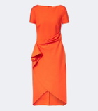 Oscar de la Renta Draped wool-blend midi dress