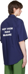 Drôle De Monsieur Navy 'La Chemise Slogan' Shirt