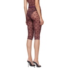 Marine Serre Burgundy Moonogram Mesh Flock Capri Leggings