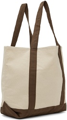 Museum of Peace & Quiet Off-White & Brown Wordmark Boat Tote