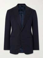 Saman Amel - Slim-Fit Silk and Linen-Blend Suit Jacket - Blue