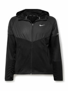 Nike Running - Miler Logo-Print Therma-FIT and Therma Sphere Hooded Jacket - Black