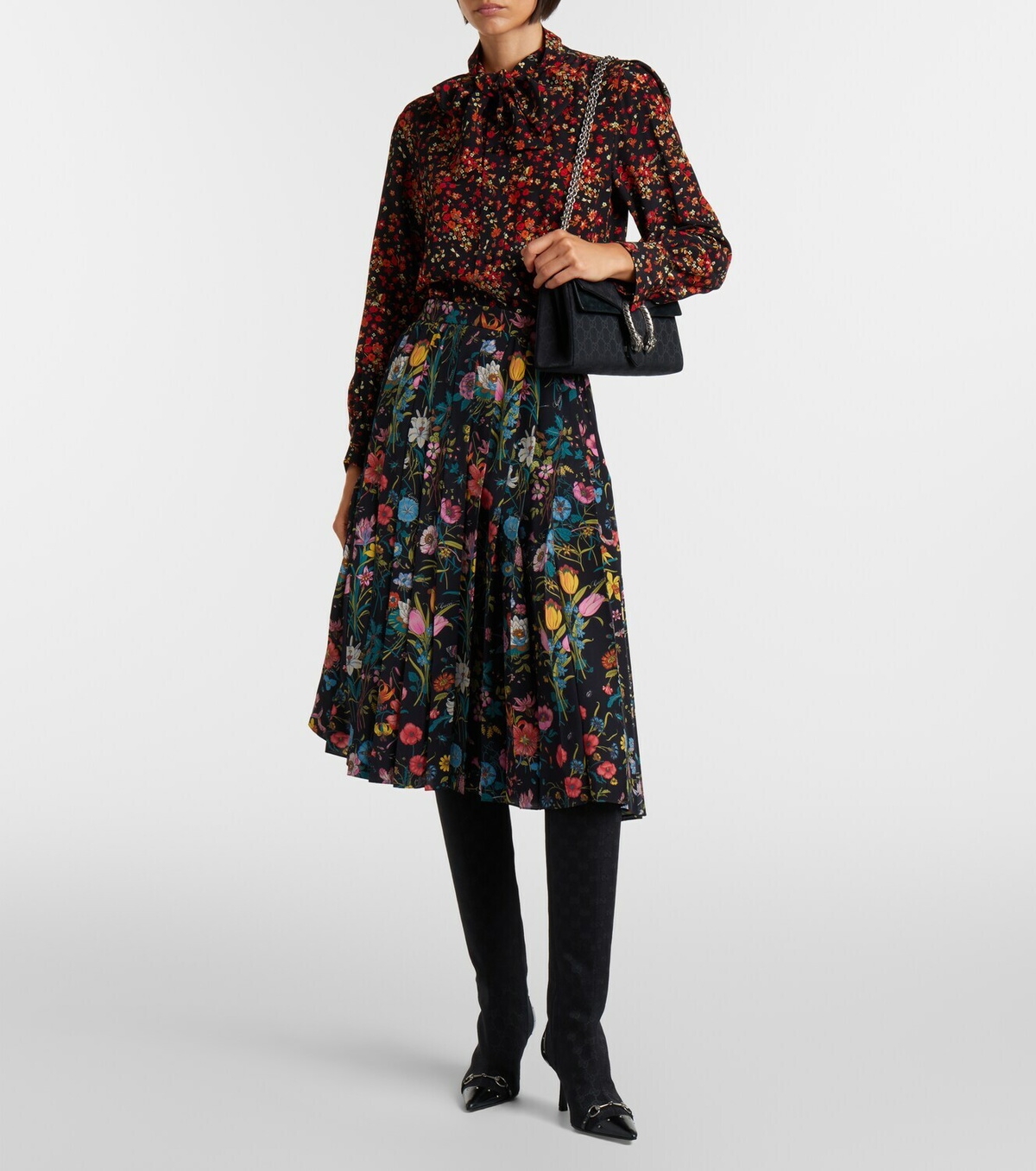 Gucci Savoy Horsebit GG canvas knee-high boots