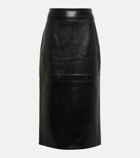 Dodo Bar Or Pencil leather midi skirt