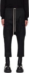 Rick Owens Black Porterville Cropped Cargo Pants