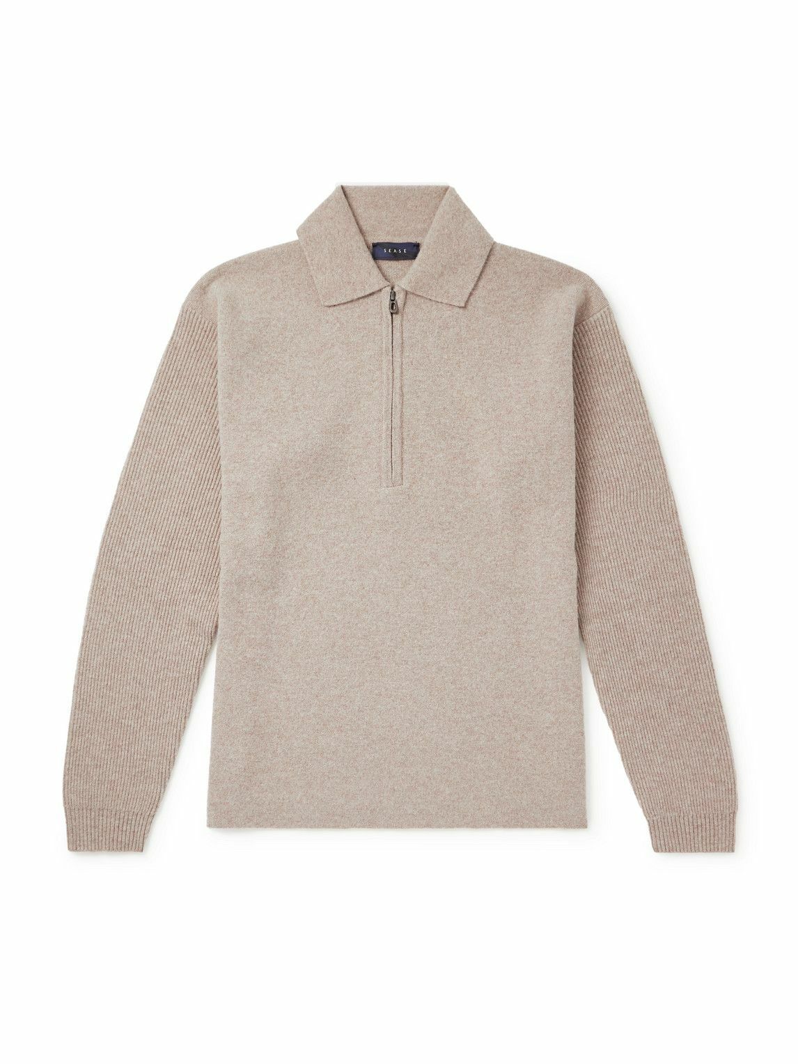 SEASE - Virgin Wool and Cashmere-Blend Half-Zip Sweater - Neutrals