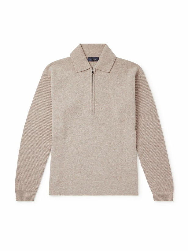 Photo: SEASE - Virgin Wool and Cashmere-Blend Half-Zip Sweater - Neutrals