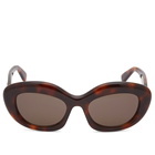 Loewe Eyewear Women's Curvy Cat Eye Sunglasses in Havana 
