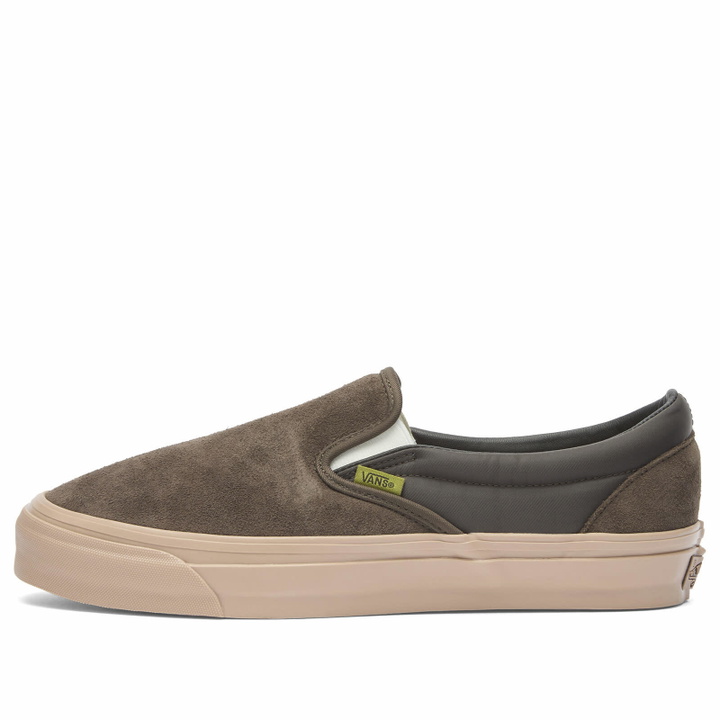 Photo: Vans LX Classic Slip-On 98 sneaker in Suede Coal Brown