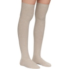 Baserange Beige Organic Cotton Rib Overknee Socks