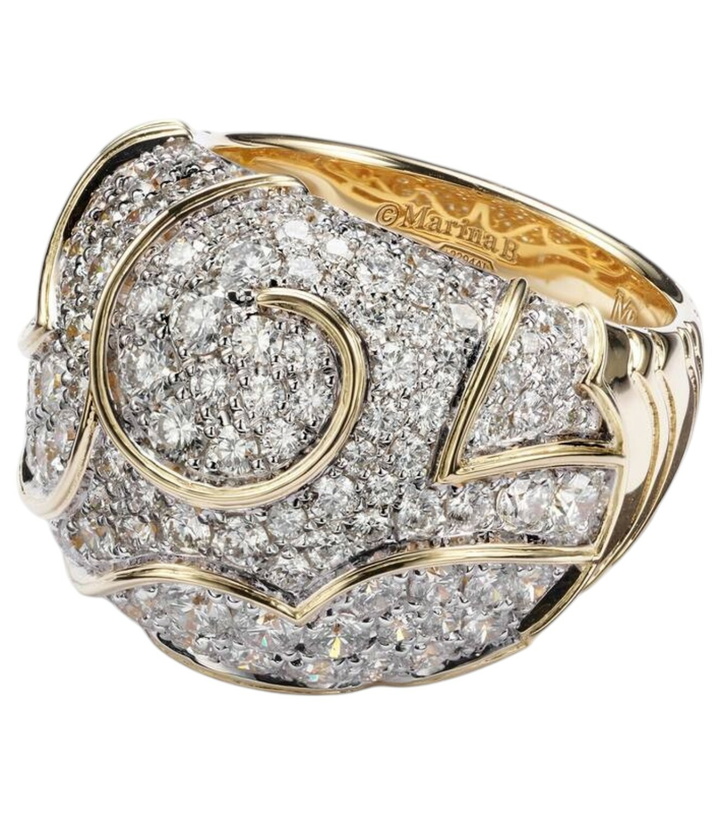 Photo: Marina B Onda Bombe 18kt gold ring with diamonds