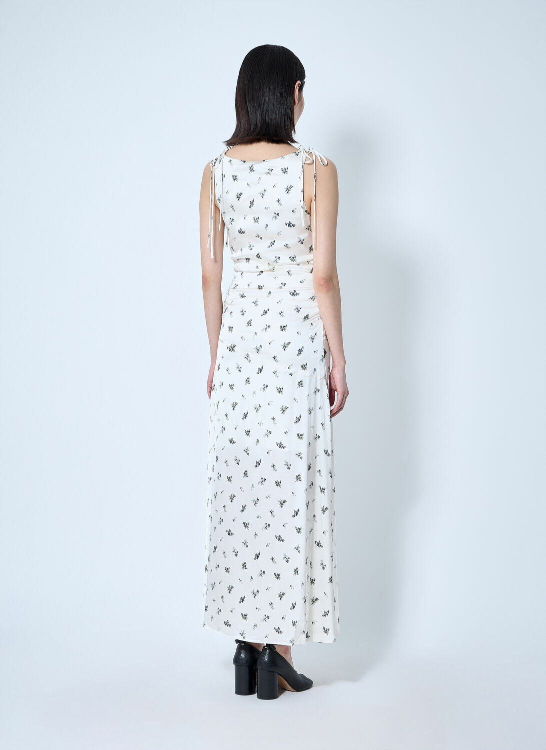GANNI Printed Gathered Maxi Dress