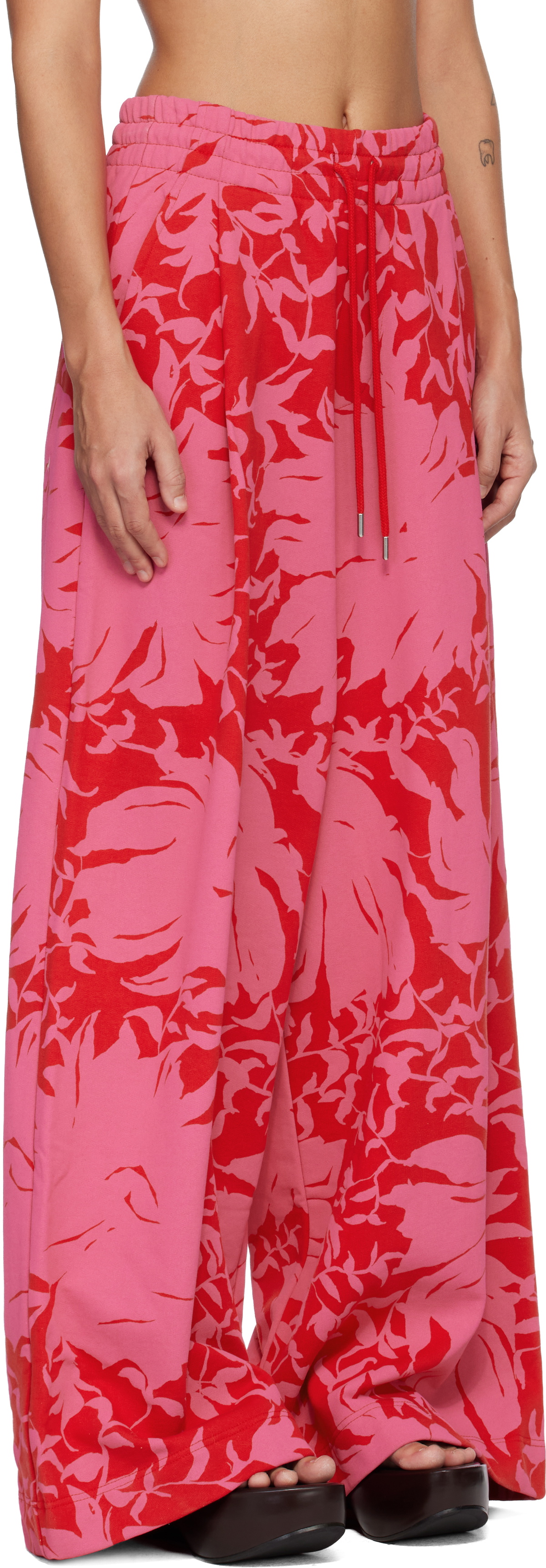 Dries Van Noten Red & Pink Loose Sweatpants