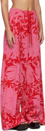 Dries Van Noten Red & Pink Loose Sweatpants