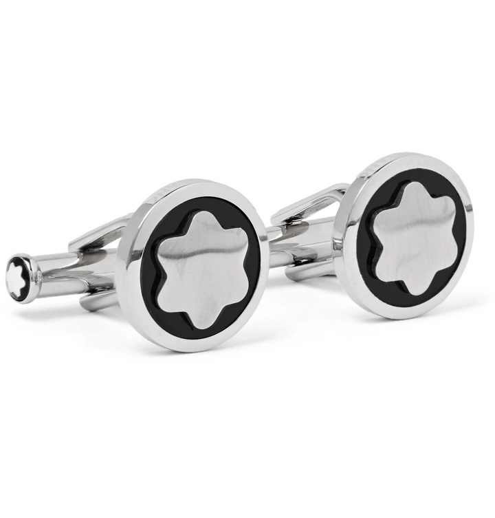 Photo: Montblanc - Stainless Steel and Onyx Cufflinks - Silver