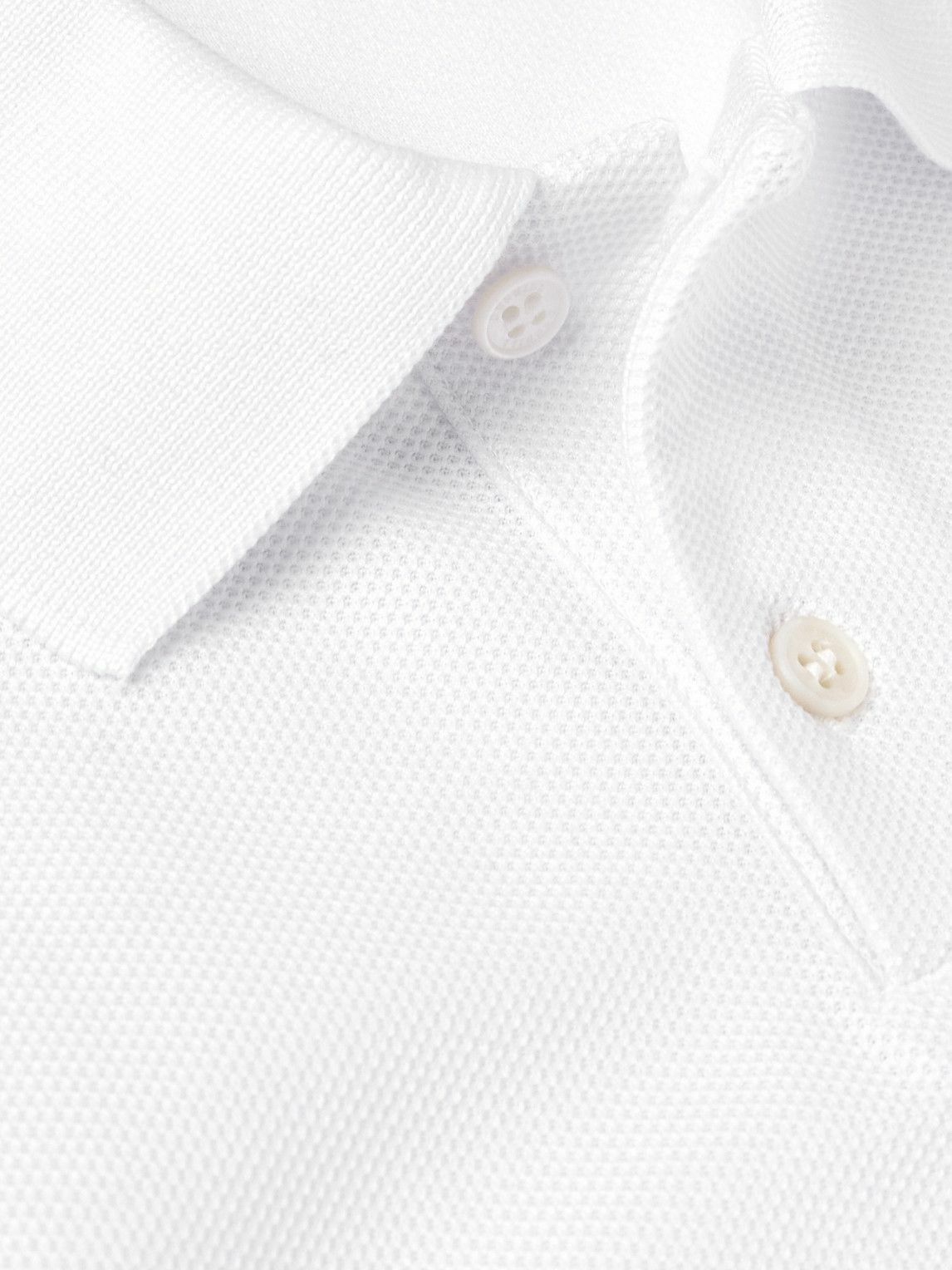 Dunhill - Logo-Embroidered Cotton-Piqué Polo Shirt - White