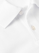 Dunhill - Logo-Embroidered Cotton-Piqué Polo Shirt - White