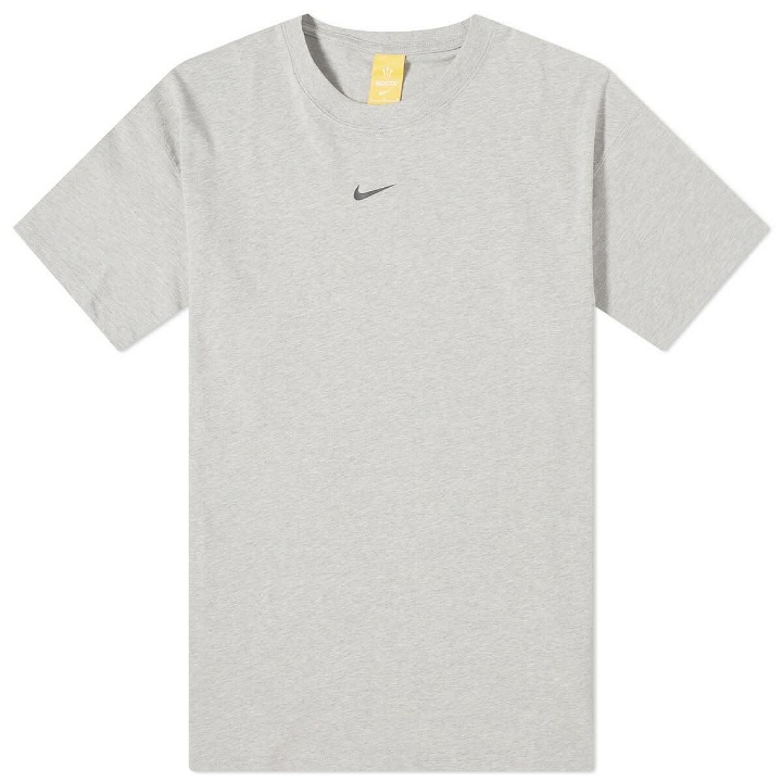 Photo: Nike x NOCTA Cardinal Stock T-shirt in Dark Grey Heather/Matte Silver/Black