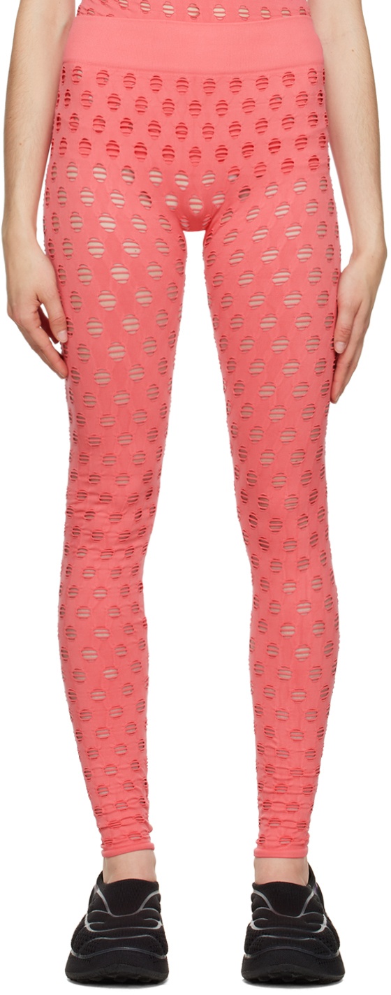 Photo: Maisie Wilen Pink Perforated Leggings