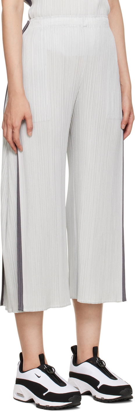 Pleats Please Issey Miyake Gray Rectangle Trousers Pleats Please