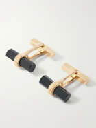 FOUNDWELL - Tiffany's Vintage 1980s 14-Karat Gold Onyx Cufflinks and Dress Studs Set - Gold